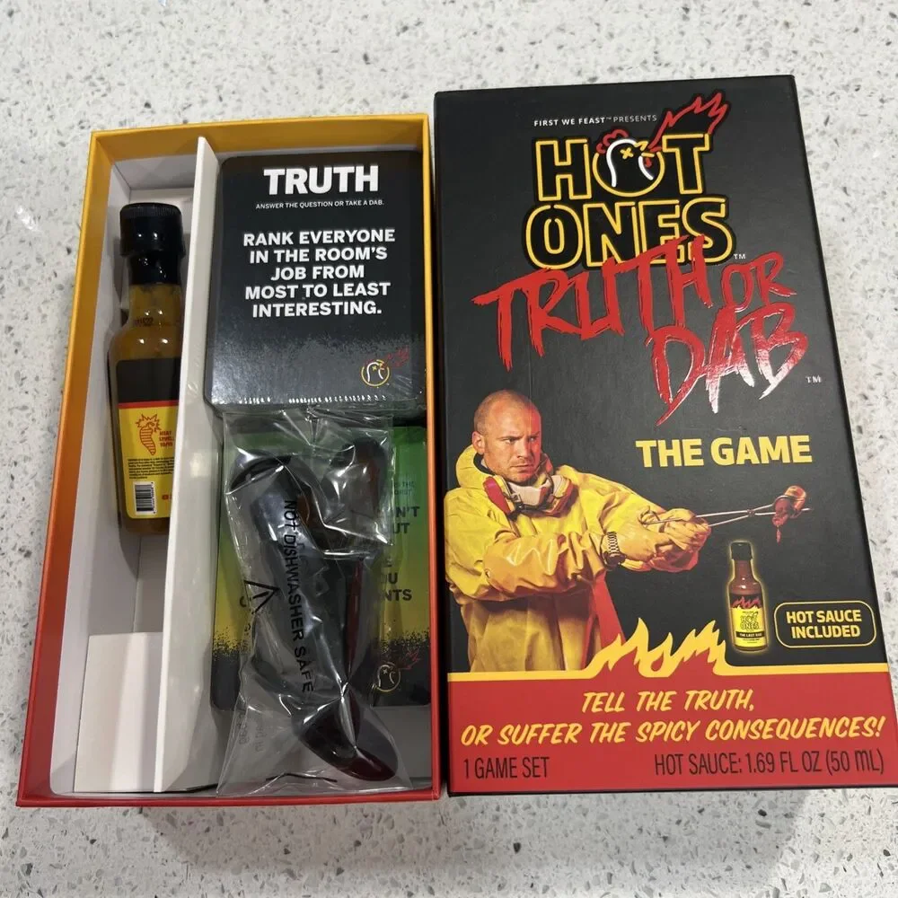 Hot Ones Truth or Dab The Game - Hot Sauce Included Ages 17+🌶️ New! Z